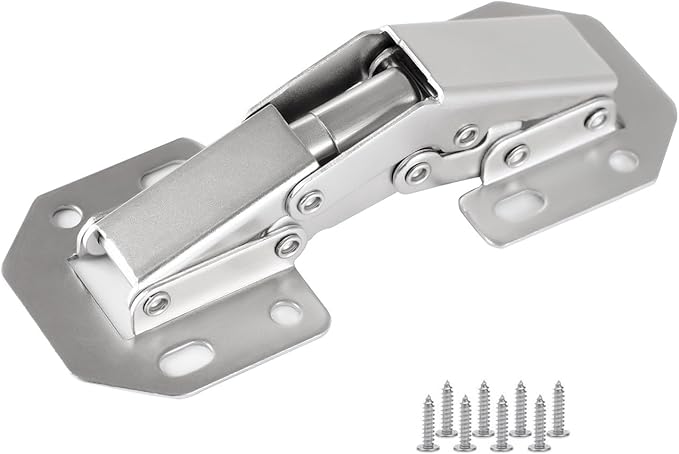 20-Pack Hidden Hinges for Cabinet Doors Frameless, Concealed Cabinet Hinge, 90 Degree Surface Mount Hinges