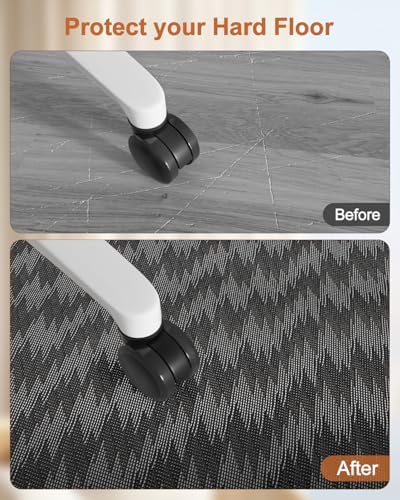 Blvornl Large Office Chair Mat for Hardwood Floor, Rolling Chair Mat for Hard Wood, Large Anti-Slip Hard Floor Protector, Heavy Duty Computer Desk Rug for Office and Home 50"*63" Dark Grey