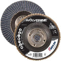 Weiler 31409 Wolverine 4-1/2" x 5/8"-11 UNC NUT Abrasive Flap Disc, 60 Grit Zirconia Alumina, Flat Type 27, Phenolic Backing, Standard Density (Pack of 10)