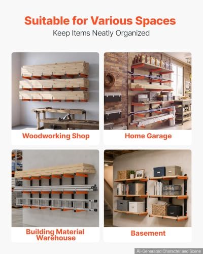 VEVOR Lumber Rack, 3-Tier 6-Pack 110 lbs per Tier, Foldable Wood Storage