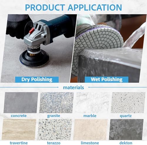 Diamond Polishing Pads 4 inch Wet/Dry Set of 11+1 Backer Pad by POLISHSURF