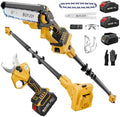BUYJOY 4-in-1 Electric Pruning Shears & 6 Inch Pole Saw Combo