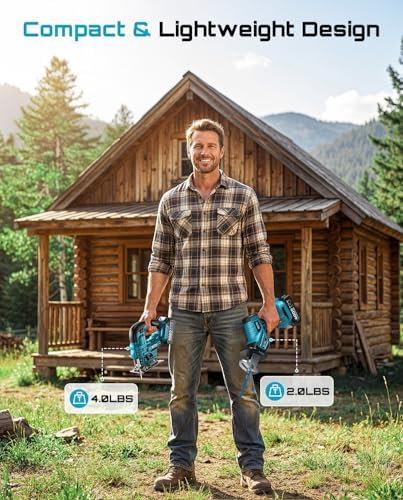 SEESII 2-Tool Cordless Combo Kit, Reciprocating Saw & Jig Saw with 2x4.0Ah Batteries, Brushless Motor, 0-45° Bevel Cut Jigsaw, Adjustable Speed, LED Light, Lightweight for Wood/Metal/PVC Cutting, DIY