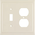 Henne Bery Modern Edge Decorative Wall Plate Switch Plate Outlet Cover, Durable Solid Zinc Alloy (Toggle/Duplex, Light Almond)