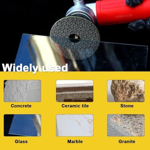 Electroplated Diamond Sanding Paper Sheet Pad,200Grit 5inch 125mm Grinding Sandpaper Pad Hook and Loop Backing for Metal Glass Porcelain Ceramic Hand Polishing & Trimming (1 Piece)