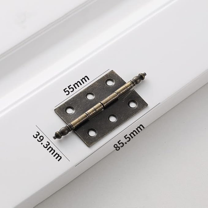 4 PCS Folding Butt Hinges Antique Bronze Hinge Vintage Hardware with Screws for Doors Windows Cabinet Cupboard Wardrobe Wooden Boxes Jewelry Case Chest Medium Size (Length:3-1/4" Width:1-1/2")