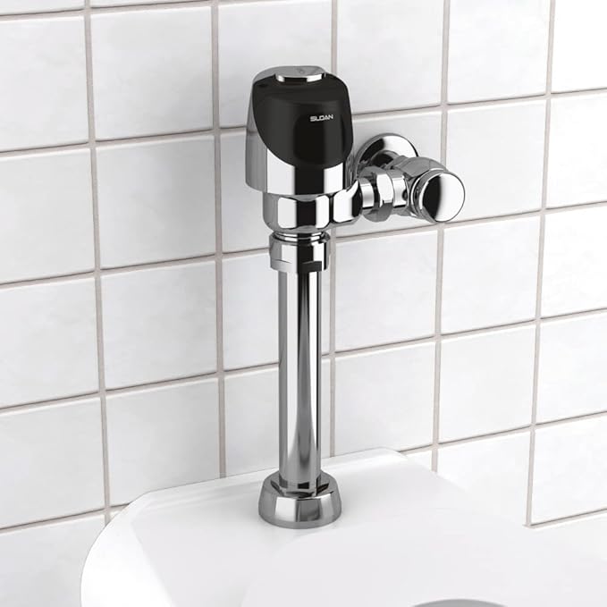 Sloan G2 Optima Plus 8110 Exposed Sensor Water Closet Flushometer, 3.5 GPF Flush Valve - Single Flush, Fixture Connection Top Spud, Battery Powered Infrared Sensor, Polished Chrome Finish, 3250404