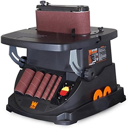 WEN 6524 Oscillating Belt and Spindle Sander & 6510SPC Assorted Grits Spindle Sanding Sleeves (18 Pack)