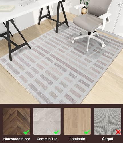 chakme Office Chair Mat for Hardwood Floor, 60"x45" Easy Glide Computer Desk Mat Protector for Rolling Chair Under Desk Rug Nonslip Backing, Machine Wash, (Plaid)