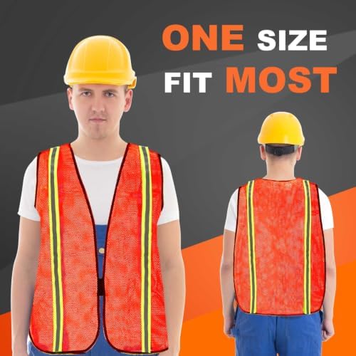 Haysandy 20 Pcs High Visibility Vest Reflective Safety Vest,BrightOrange