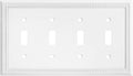 Henne Bery Sunken Pearls Heavy Duty Decorative Wall Plate Switch Plate Outlet Cover (Quad Toggle, White)