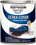 Rust-Oleum 1922502-2PK Painter's Touch Latex Paint, Quart, Gloss Navy Blue, 32 Fl Oz (Pack of 2)