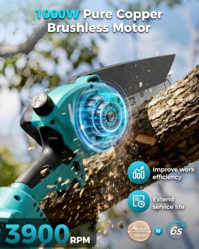 Pole Saws for Tree Trimming, 6" Brushless Mini Chainsaw with Extension Pole