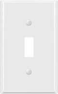 ENERLITES Toggle Light Switch Metal Cover Plate, Wall Plate, Corrosion Resistant, Standard Size 1-Gang 4.50" x 2.76", Powder Coated Stamped Steel, 7711-WG, White Gloss