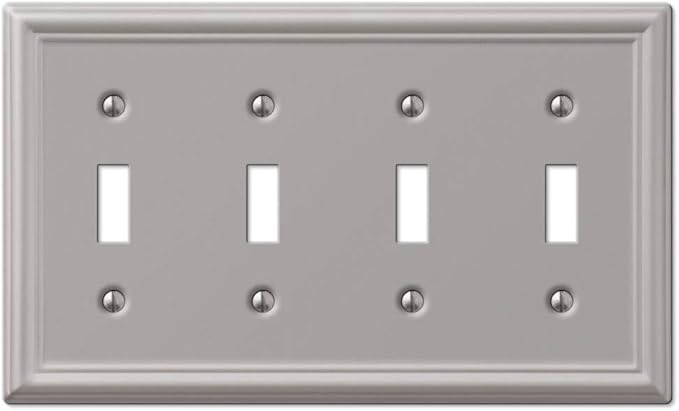 Amerelle 149T4BN Wallplate, Quad Toggle, Brushed Nickel
