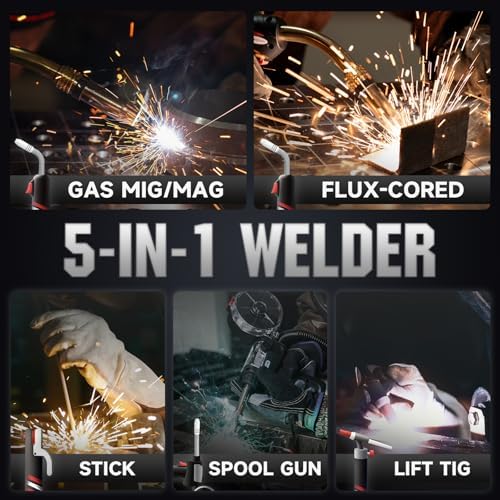 YESWELDER DP200 Multifunctional 8-In-1 MIG Welder, Dual Pulsed LCD Screen 120V/240V