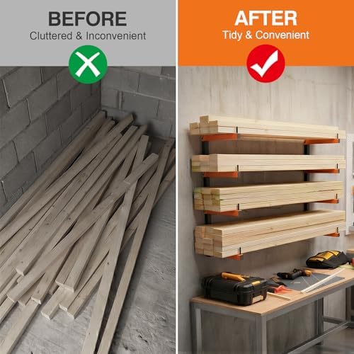 Housolution 4-Level Lumber Storage Rack - 4 Pack Holds Up 400LBS