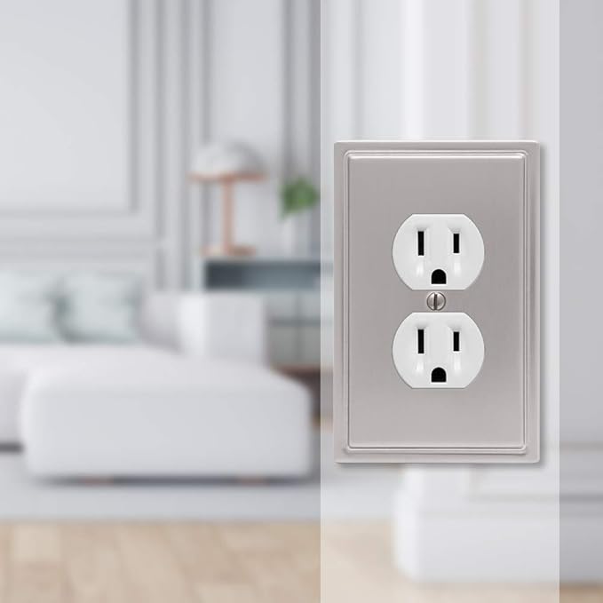 Amerelle 149DBN Chelsea Wallplate, 1 Duplex, Brushed Nickel