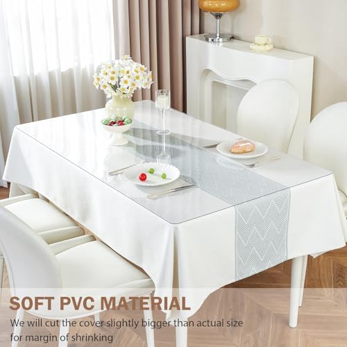 LovePads Clear Desk Mat 16 x 42 Inch, 1.5mm Thick Clear Table Protector, Waterproof Plastic Table Cover Protector, PVC Desk Protector Mat, Vinyl Desk Cover for Desktop & Coffee Table