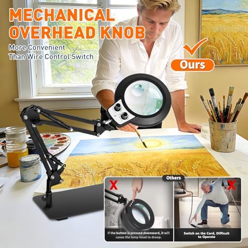 Magnifying Glass with Light and Stand, 30X 10X Soldering Magnifier
