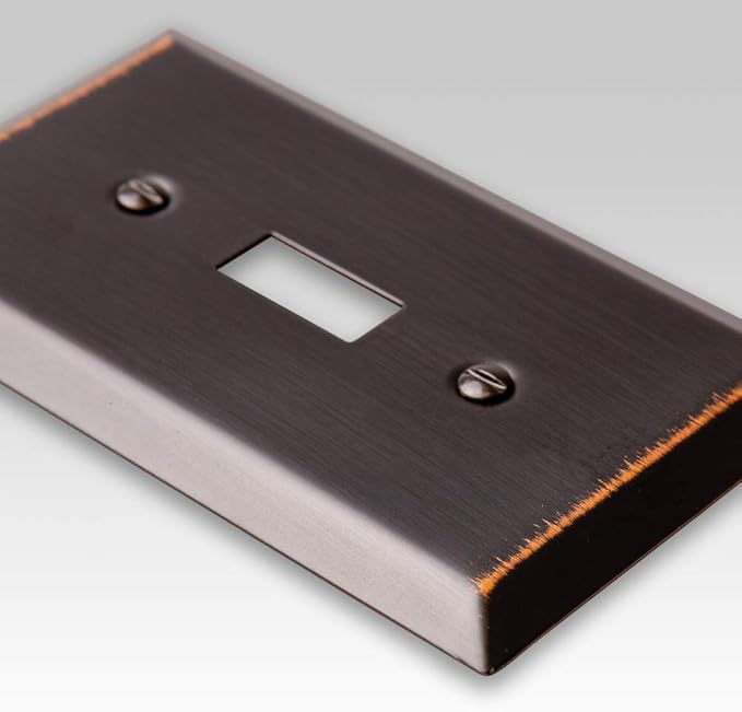Amerelle Wall Plate, 1 Duplex, Steel | Aged Bronze | 2-Pack