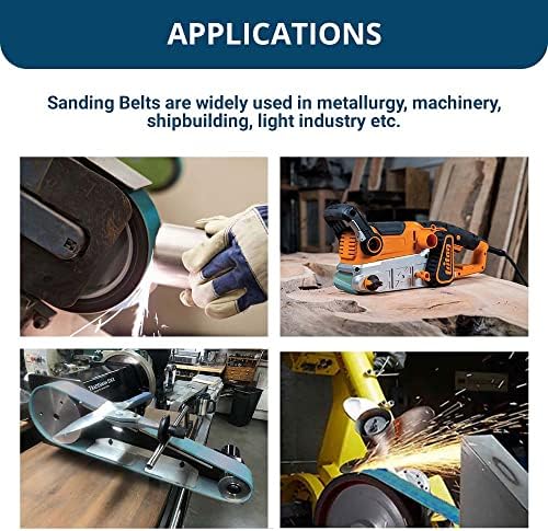 Benchmark Abrasives 2 x 72 Inch Sanding Belts with Zirconia Grains - 80 Grit for Metal, Wood, Plastics & Composites - 6 Pack
