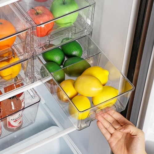 Vtopmart 10 Pack Stackable Clear Drawer with Dividers