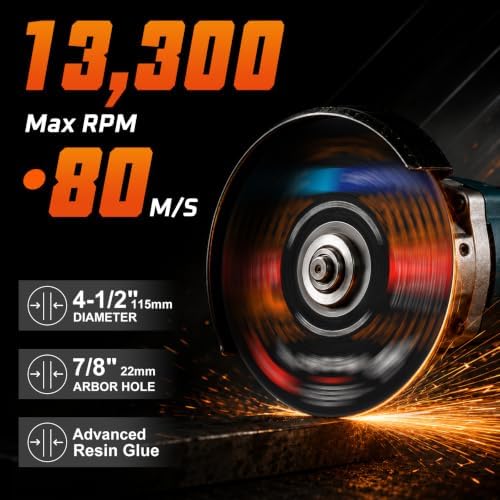4 1/2 Cut Off Wheel for Metal 300 PCS, 2X Longer Life for Angle Grinder