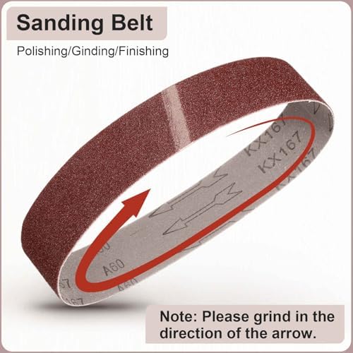 HARFINGTON 4 x 24 Inch Sanding Belts, 10 Pcs 60 Grits Aluminum Oxide