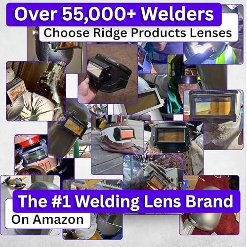 The Duke 1.0 | Shade 5-13 Adjustable Red Auto Darkening Welding Lens | 2" x 4 1/4" x 0.33" | Adjusts From Shades 5-13 (9 Lenses In 1) | Red Front - Green/Blue Weld View | Ridge Products Royal Series