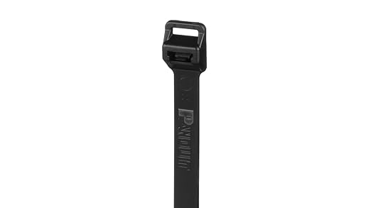 Panduit PRT6EH-C0 Cable Tie, Releasable, Extra-Heavy, Weather Resistant Nylon 6.6, 22.2-Inch Length, Black (100-Pack)