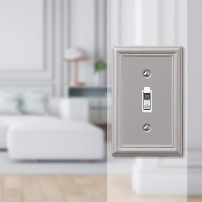 Amerelle 149TBN Chelsea Wallplate, 1 Toggle, Steel, Brushed Nickel, 1-Pack