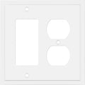Henne Bery Modern Edge Decorative Wall Plate Switch Plate Outlet Cover, Durable Solid Zinc Alloy (Decorator/Duplex, White)