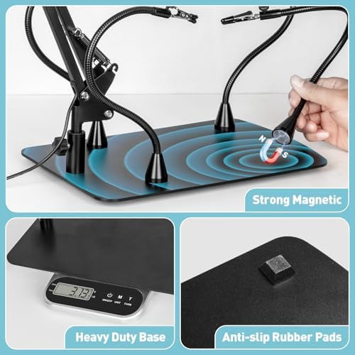 Helping Hands Soldering Station, 10X Magnifying Glass with Light