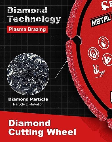 EZARC Diamond Cutting Wheel 5'' x 7/8 Inch for Metal, Cut Off Wheel with 5000+ Cuts on Rebar, Steel, Iron and INOX
