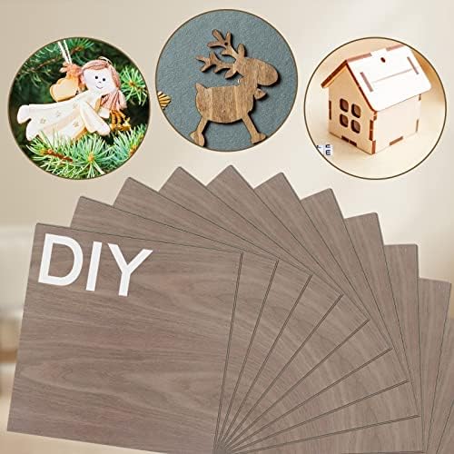 24 Pcs Walnut Unfinished Wood Craft, 16 x 16 x 1/8 Inch - 3mm Thick Walnut Unfinished Plywood for Laser Cutting & Engraving, School DIY Projects, Painting, Fretwork, CNC Cutting, and Wood Burning