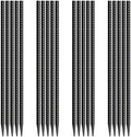 Rebar Stakes 16 Inch 20 Pack Heavy Duty Ground Anchors with Chisel Point End Long Straight Steel Tent Stakes 3/8" Thickness Metal Spikes Black Coated for Concrete Timber Camping Garden Plant