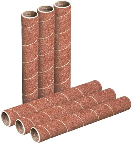 POWERTEC 11210-P2 4.5 Inch Sanding Sleeves for Spindle Sander, 120 Grit, Aluminum Oxide Sandpaper Diameter 1/2 Inch – 6 Pack