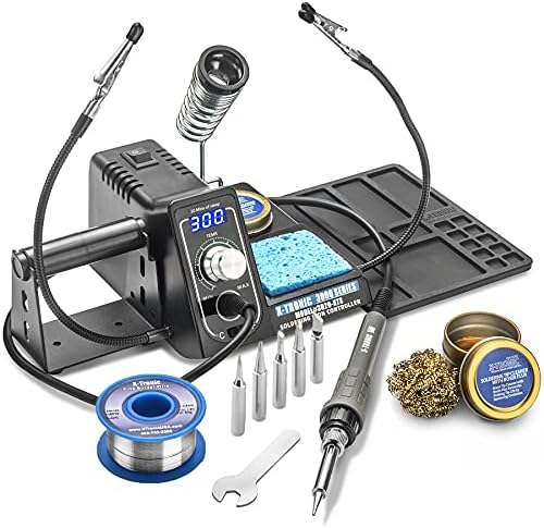 The Original X-Tronic 3020-XTS • 75W Soldering Iron Station Kit • 2 Helping Hands • Silicone Tool Mat • 5 Extra Tips • 50g Roll of Solder • Brass Sponge • Cleaning Flux • C/F Conversion • Auto Sleep!