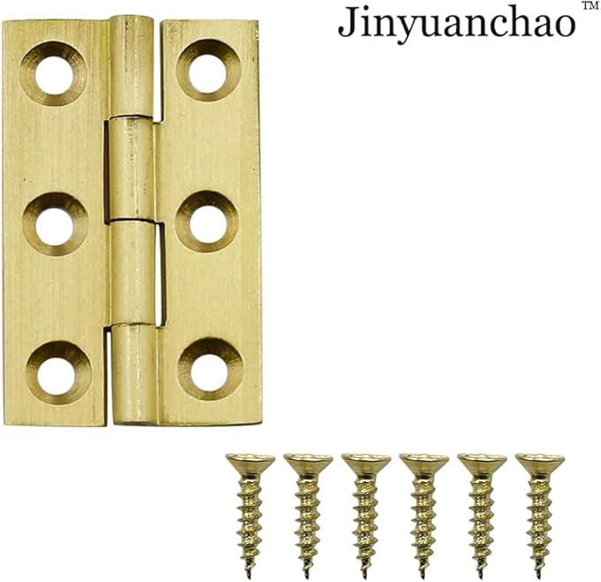 Mini Solid Brass Hinges Cabinet Drawer Butt Hinges for Jewelry Chest Wood Box,1/1.5/2.5Inch,Butt Hinges,8PCS (1.5Inch)