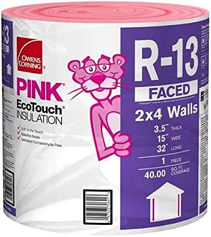 Owens Corning R-13 Pink Kraft Faced Fiberglass Insulation Roll 15 in. x 32 ft. (3)