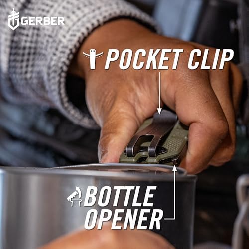Gerber Prybrid EDC Pocket Knife Multitool 8-in-1 Box Cutter, Green G10