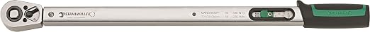 Stahlwille 50204030 1/2-Inch Drive Click-type Torque Wrench w/Permanently Installed Ratchet & Dual Stop Signal, Has Twin Scales & Integrated Magnifier for Rapid Setting, Wear Resistant, 60-300 N·m