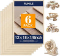 6 Pack Basswood Sheets for Crafts 1/8x12x18 Inch 3mm Larger Basswood for Laser Cutting, Drawing,Wood Burning, Architectural Models.Plywood Sheets Unfinished Squares Wood Boards for DIY Crafts.