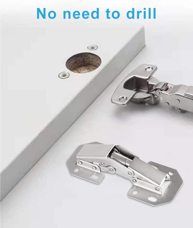 20-Pack Hidden Hinges for Cabinet Doors Frameless, Concealed Cabinet Hinge, 90 Degree Surface Mount Hinges