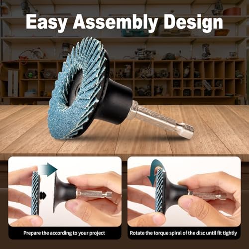 HOMO FABER 100Pcs 2 Inch Flap Discs, Die Grinder Sanding Disc Roll Lock