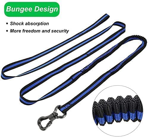 XiaZ 100FT Dog Trolley Runner Cable for 2 Dogs, Tie Out Cable for Small, Medium, Large Dogs up to 200lbs，Pet Lead for Yard, Camping, Outdoor, with 8 Ft Nylon Bungee Runner