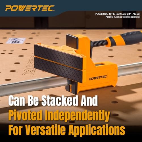 POWERTEC Swivel Jaws for Parallel Clamps, 4 Pack - Add-On Pivot Jaws for Irregular Shapes, Cabinet Door & Frame Gluing, Compatible with Most Standard Parallel Clamps (72156-P2)