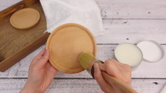 Finishing Wax Furniture Wood Finishing Clear Chalk Paint Waxes Sealing and Painted Brush for Painting Interior Furnitures(7 Ounces,Clear)