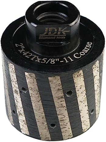 JDK 2 Inch Diamond Drum Wheel Resin Filled Zero Tolerance for Grinding Granite Marble Engineering Stones Concrete Sink Hole with 5/8’’-11 Thread (2 Inch,Resin Filled)